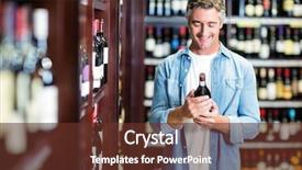  Presentation with bottling wine - PPT theme featuring licences - smiling man holding bottle background and a tawny brown colored foreground