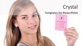  Presentation with drowsy driving - Slide deck with licences - teenager showing driving licence background and a white colored foreground