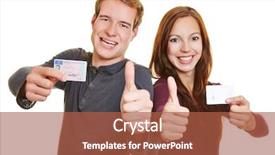  Presentation with drivers - Presentation theme consisting of licences - young man and happy woman background and a  colored foreground