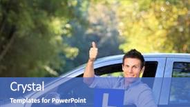  Presentation with driver - Slides enhanced with licences - happy male in his car background and a teal colored foreground