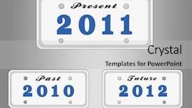  Presentation with patent license agreement licensing business - Presentation design enhanced with 2010 calendar - license plate with year background and a light gray colored foreground