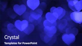  Presentation with dark blue - Theme with licent - dark blue heart bokeh background background and a  colored foreground
