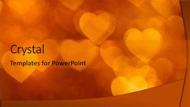  Presentation with heart - Theme enhanced with licent - golden heart bokeh background photo background and a gold colored foreground