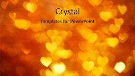  Presentation with holiday - PPT layouts enhanced with licent - golden heart bokeh background photo background and a gold colored foreground