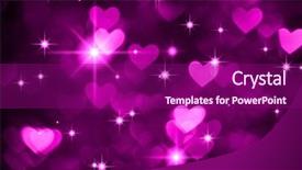  Presentation with abstract dark blue color crayons - Colorful PPT theme enhanced with licent - heart background boke photo dark backdrop and a violet colored foreground
