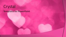  Presentation with pink heart illustrations - Cool new PPT theme with licent - pink heart bokeh background photo backdrop and a coral colored foreground