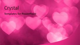  Presentation with heart - Audience pleasing theme consisting of licent - pink heart bokeh background photo backdrop and a coral colored foreground