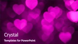  Presentation with pink heart illustrations - Colorful slide deck enhanced with licent - pink heart bokeh background photo backdrop and a dark gray colored foreground