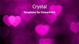  Presentation with heart - PPT theme featuring licent - pink heart bokeh background photo background and a violet colored foreground