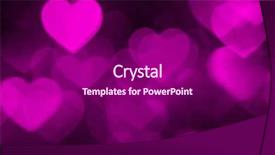  Presentation with pink heart illustrations - Cool new PPT layouts with licent - pink heart bokeh background photo backdrop and a violet colored foreground