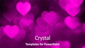  Presentation with pink heart illustrations - PPT theme featuring licent - pink heart bokeh background photo background and a violet colored foreground