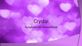  Presentation with purple heart - PPT theme consisting of licent - purple heart bokeh background photo background and a lilac colored foreground