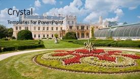  Presentation with czech republic - Theme featuring lichtenstein - lednice castle southern moravia czech background and a light blue colored foreground