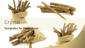  Presentation with root - Theme having licorice-root-sticks background and a blonde colored foreground
