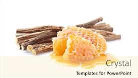  Presentation with root - Beautiful slides featuring licorice-root-with-honeycomb backdrop and a blonde colored foreground