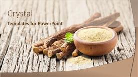  Presentation with root - Beautiful presentation design featuring licorice-root-with-powder backdrop and a lemonade colored foreground