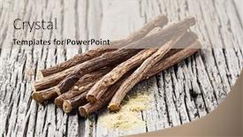  Presentation with root - Colorful presentation design enhanced with licorice-root-with-powder backdrop and a soft green colored foreground