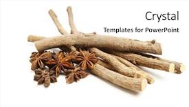  Presentation with star - Amazing slide deck having licorice roots and star anise isolated on white background backdrop and a white colored foreground