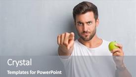  Presentation with grey - Theme enhanced with lider - handsome young man over grey background and a gray colored foreground