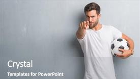  Presentation with multi sports soccer football basketball - Theme enhanced with lider - handsome young man over grey background and a gray colored foreground