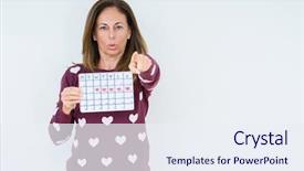  Presentation with middle east camel caravan - Slide set with lider - middle age woman holding menstruation background and a sky blue colored foreground