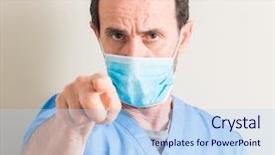  Presentation with mask - Amazing slide set having lider - senior doctor man using mask backdrop and a light blue colored foreground