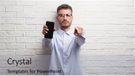  Presentation with child and adult talking - Presentation theme enhanced with lider - young adult man talking background and a light gray colored foreground