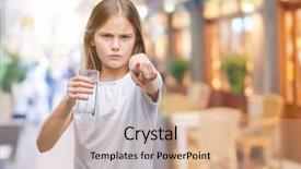  Presentation with child drinking water from glass - PPT layouts consisting of lider - young beautiful girl drinking glass background and a coral colored foreground