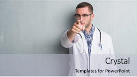  Presentation with grey - PPT theme consisting of lider - young caucasian man over grey background and a light gray colored foreground