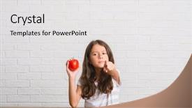  Presentation with tomato - PPT layouts with lider - young hispanic kid sitting background and a white colored foreground