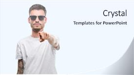  Presentation with special education young adult man - Theme enhanced with lider - young tattooed adult man wearing background and a white colored foreground