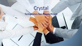  Presentation with partners - PPT theme featuring lideran - above angle of business partners background and a sky blue colored foreground