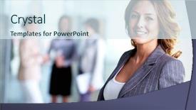  Presentation with leader - Presentation theme featuring lideran - image of pretty business leader background and a sky blue colored foreground