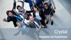  Presentation with ethnic group - PPT layouts consisting of lideran - young multi ethnic business people background and a  colored foreground