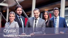  Presentation with young business people - Colorful slides enhanced with lideran - young multi ethnic business people backdrop and a gray colored foreground