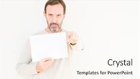  Presentation with blank - Presentation consisting of lideres - senior man holding blank paper background and a cream colored foreground