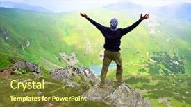  Presentation with beautiful mountains river lake sky nature - Audience pleasing slides consisting of liders blue - beautiful mountains landscape with lake backdrop and a tawny brown colored foreground