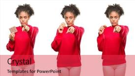  Presentation with chocolate chip cookie - Slides having liders blue - collage of african american woman background and a  colored foreground