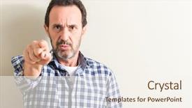  Presentation with security camera access 360 - Audience pleasing slide deck consisting of liders blue - senior man pointing with finger backdrop and a  colored foreground