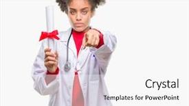  Presentation with afro - Amazing PPT layouts having liders blue - young afro american doctor woman backdrop and a  colored foreground