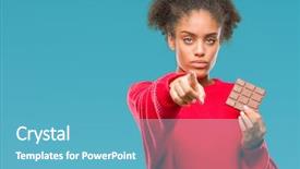  Presentation with eating - Cool new PPT layouts with liders blue - young afro american woman eating backdrop and a teal colored foreground