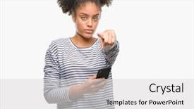  Presentation with afro - PPT layouts featuring liders blue - young afro american woman texting background and a light gray colored foreground