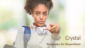  Presentation with young college student diagnosis of chlamydia - Beautiful theme featuring liders blue - young beautiful afro american student backdrop and a  colored foreground