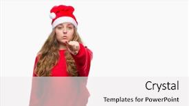  Presentation with santa - Presentation theme having liders blue - young blonde woman wearing santa background and a white colored foreground