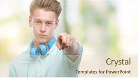  Presentation with medical procedure simulation using plasma - Amazing PPT theme having liders blue - young handsome blond man using backdrop and a  colored foreground