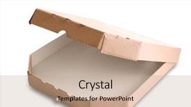  Presentation with pizza - PPT layouts enhanced with lids transportation - open empty pizza box isolated background and a coral colored foreground
