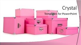  Presentation with transportation - Slides enhanced with lids transportation - pink giftboxes isolated on white background and a  colored foreground