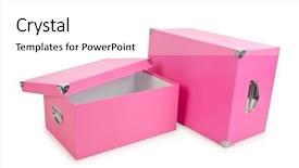  Presentation with pink and white - Colorful theme enhanced with lids transportation - pink giftboxes isolated on white backdrop and a  colored foreground