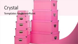  Presentation with pink and white - Beautiful slide deck featuring lids transportation - pink giftboxes isolated on white backdrop and a  colored foreground