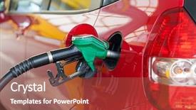  Presentation with gas station - PPT theme enhanced with lids transportation - red car at gas station background and a red colored foreground